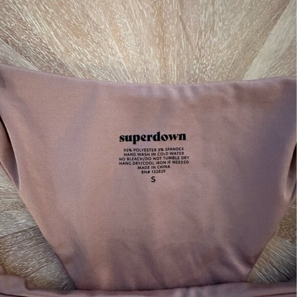 Superdown Unworn Pink/Mauve Bikini Bottom Classic Swimwear - Size Small NWOT - Picture 3 of 3
